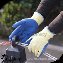 SRSAFETY 10g polyester crinkle latex palm coat gloves